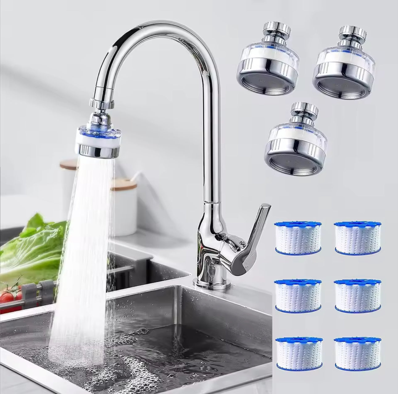 HydraBoost™ 360° Rotating Bathroom Tap Water Filter