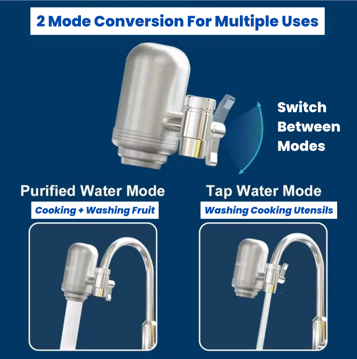 HydraBoost™ Stainless Steel Tap Water Filter