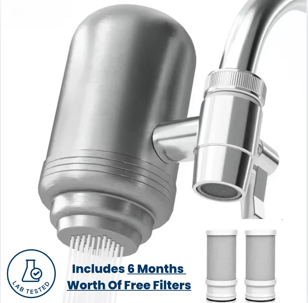 HydraBoost™ Stainless Steel Tap Water Filter