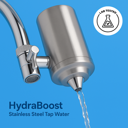HydraBoost™ Stainless Steel Tap Filter + 1 Cartridge