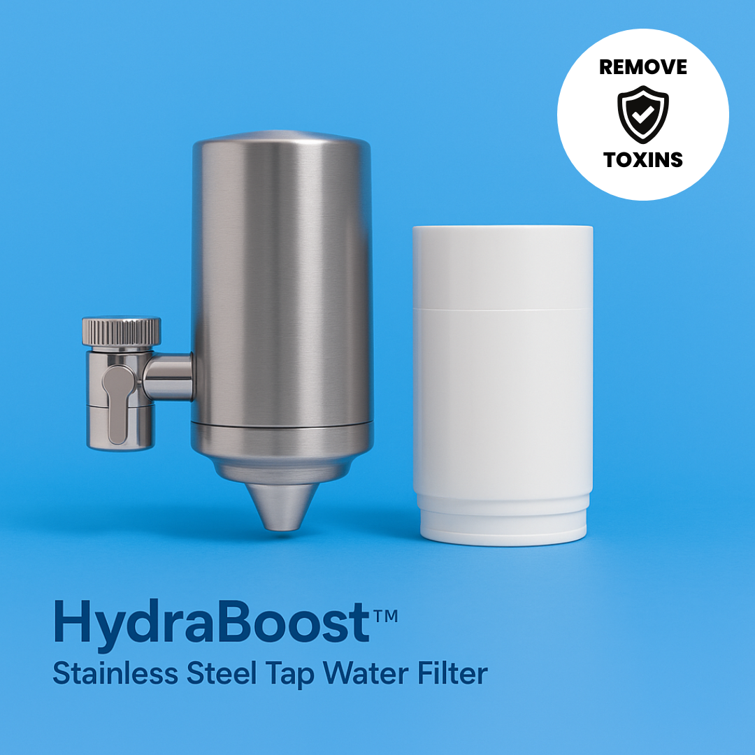 HydraBoost™ Stainless Steel Tap Filter + 1 Cartridge