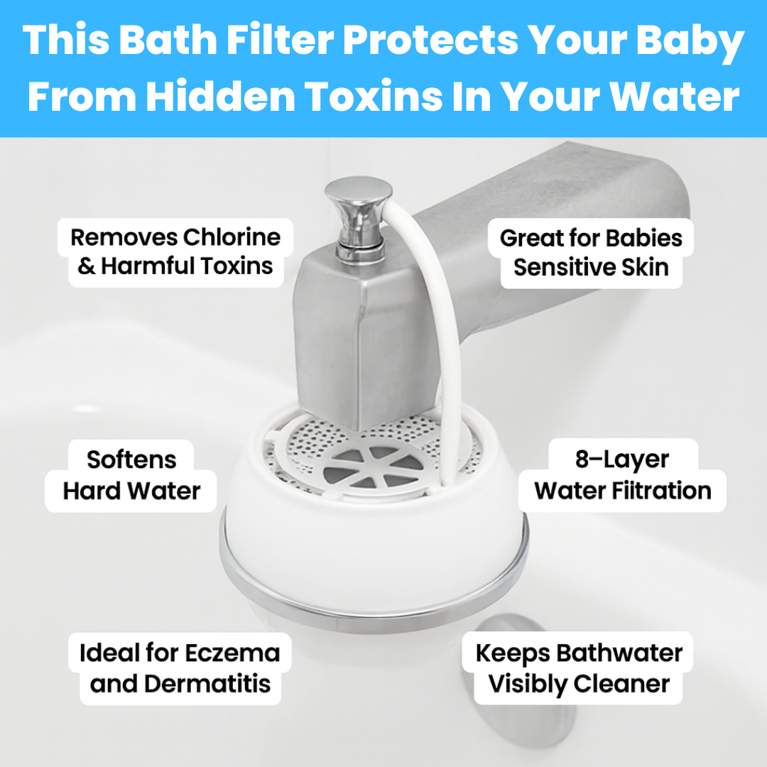 8-Stage Bath Filter For Tub – 2500 Gallons, 2 Replacement Cartridges, Splash-Proof Design, Reduces Chlorine & Pollutants For Softer Skin