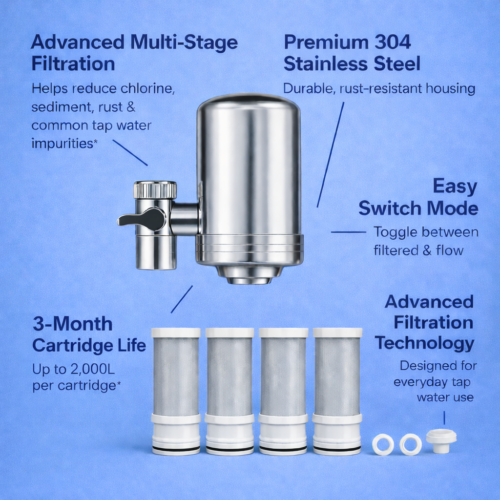 HydraBoost™ Stainless Steel Tap Filter