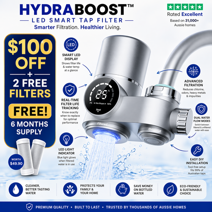 HydraBoost™ Smart LED Tap Water Filter